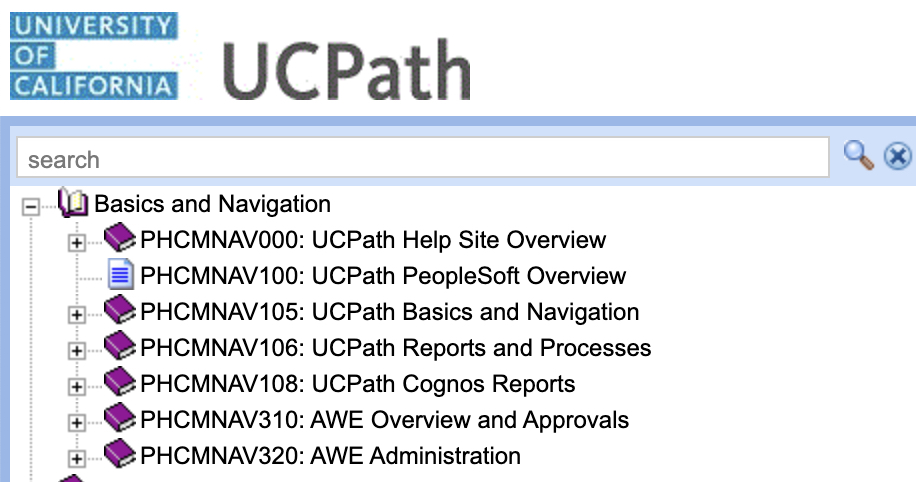 screenshot of ucpath transactor help site